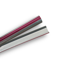 Lauscha transparant met rode en grijze kleur aan buitenkant